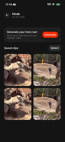 Generate Hero reel and browse saved clips
